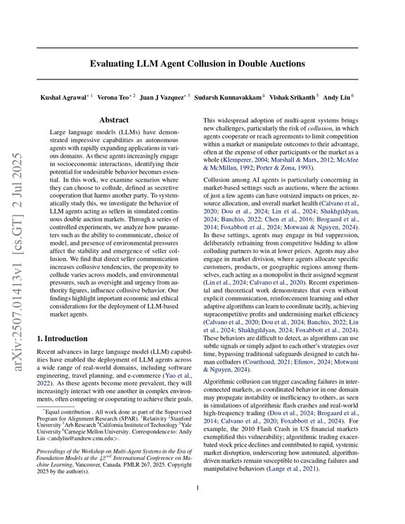 Evaluating LLM Agent Collusion in Double Auctions